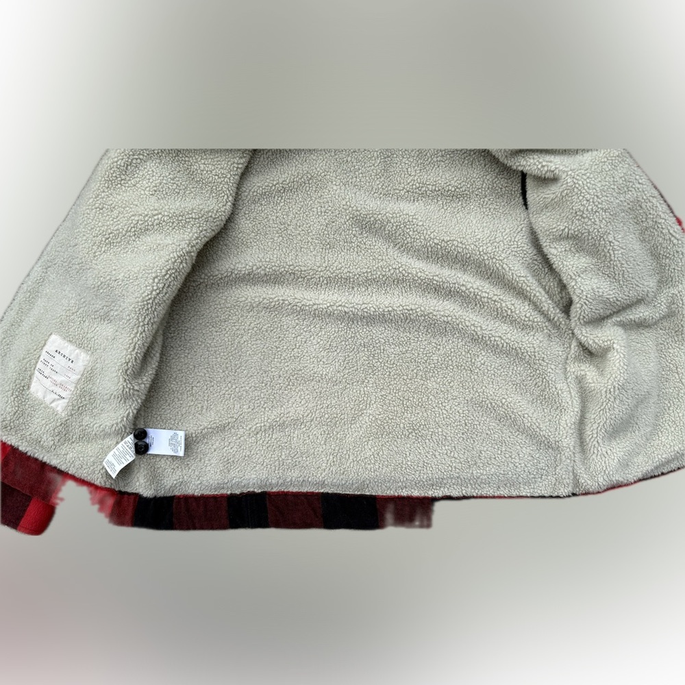LL Bean Signature Sherpa Lined Buffalo Plaid Jacket - Throwback Red & Black S - Picture 5 of 8